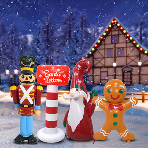 Jouets de dessin animé gonflables en PVC Père Noël Bonhomme en pain d'épice <span class=keywords><strong>Sentry</strong></span> Décoration de réveillon de Noël Ornement de centre commercial de rue de la ville - Product Image 1