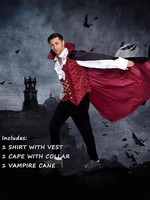Costume de vampire de luxe pour homme, cape médiévale Renaissance, ensemble veste et chemise Dracula, déguisement de carnaval d'Halloween, tenue de cosplay