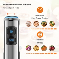 Mixeur Plongeant Électrique Multifonctionnel Haute Puissance en Acier Inoxydable Norme Européenne AOTE, Hachoir et Robot Culinaire Polyvalent