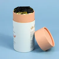 Boîte d'emballage cylindrique en papier artisanal écologique, impression quadricolore, estampage à chaud pour sachets de thé de qualité alimentaire, probiotiques