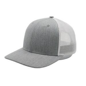 Gorra Trucker Personalizada de Alta Calidad en Gris Jaspeado, 6 Paneles, Bordado 3D, Malla, Cierre a Presión - Product Image 5