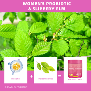 Gomitas Probióticas de Olmo Resbaladizo para Mujeres, Suplemento Dietético, 60 Unidades, Sabor Piña, Apoyo para la Humedad Íntima - Product Image 3