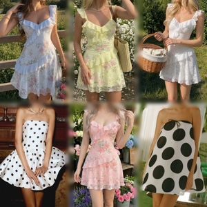Fardos de Ropa Usada, Vestidos Mini de Verano para Mujer, Surtidos, Venta al Por Mayor, Vestidos de Gasa con Estampado Floral y de Lunares - Product Image 3