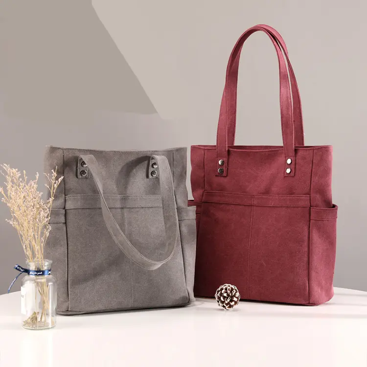 RU Versatile Canvas Foreign Trade Bag Single Shoulder European and American Canvas Bag Women's Handheld Casual Tote Bag