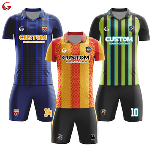 Bán Buôn Tùy Chỉnh Ngắn Tay Áo Đồng Phục Bóng Đá Thăng Hoa Polyester Lưới Silicone Logo In Bóng Đá Jersey Kit Cho Nam Giới Z25837 - Product Image 1