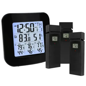 Измерение температуры и влажности с 3 комнатными/наружными беспроводными датчиками, метеостанция, термометр и гигрометр