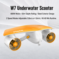 Scooter sous-marin à double moteur sans balais 130W, matériau ABS, étanche IP68, profondeur de plongée 50m, support pour caméra d'action, 2 vitesses, 60 minutes d'autonomie