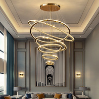 Lustre long et luxueux de style Zhongshan pour escalier, idéal pour les duplex, les salons, les villas et les appartements