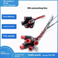 Connecteur étanche M6 pour capteur de salle de bain/vélo, câble petit en PVC, prise mâle/femelle avec conducteur en cuivre pour toilettes et vélos