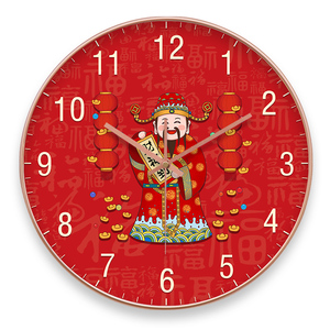 นาฬิกาทรงกลมขนาด16นิ้วแบบเงียบปรับแต่งได้พร้อมกรอบสีทองดีไซน์เพื่อความมั่งคั่งของจีน - Product Image 6