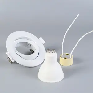 Plastic GU10 LED Downlight Can With Coloured Ring Inserts