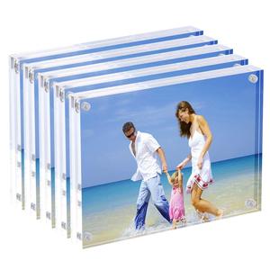 Cadre photo magnétique en acrylique transparent double face 5x7 pouces, support de présentation de bureau double face - Product Image 1