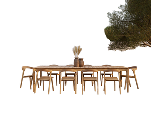 Chaises de jardin en teck massif, chaise Hirosima, mobilier de balcon et de terrasse, chaise en teck, mobilier d'extérieur, chaise de jardin en bois pour repas - Product Image 1