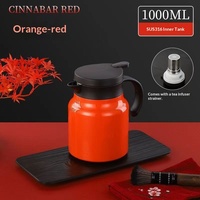 Panci Infuser Teh Klasik Stainless Steel 316 Anti Karat 1L Kapasitas Besar, Sistem Penyaringan Dua Lapis, Terisolasi, Ramah Lingkungan
