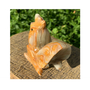 Figura de Gallo de Arte Popular Tallada en Ónix Marrón en Material de Piedra con Color y Tamaño Personalizables - Product Image 5