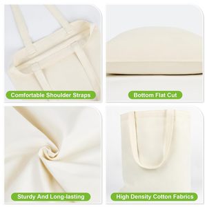 Sac à provisions en toile de coton de grande capacité recyclé écologique et durable avec logo imprimé personnalisé sac à provisions de cadeau de plage à poignée d'épaule - Product Image 2