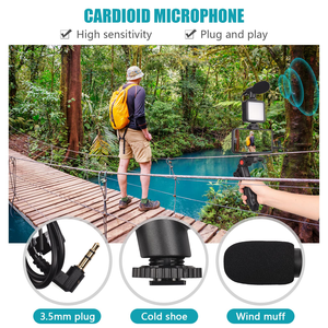 Trípode 3 en 1 con Micrófono Inalámbrico, Luz LED, Kit de Vlogging para YouTube, TikTok, Cámara de Teléfono, Grabación en Vivo - Product Image 4