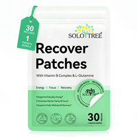 Parches SOLOTREE Recover con Complejo de Vitamina B, L-Glutamina, Energía, Concentración, Claridad y Recuperación, 30 Parches, Parche de Bienestar, Etiqueta Personalizada