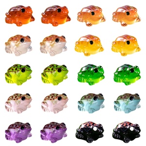 In miniatura resina luminosa rana figurine fai da te decorazione giardino terrario artigianato ornamento per muschio paesaggio decorazione portachiavi accessori - Product Image 1