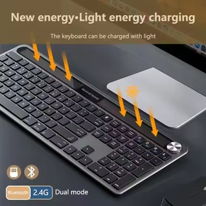 USB Interface Solar Powered 110-Key Silent Office Keyboard BT2.4GHz Dual Model <strong>Wireless</strong> for <strong>Laptop</strong> &amp; Desktop New Condition - Product Image 4