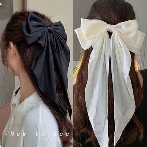 Pinza de Pelo Elegante con Lazo para Mujer, Clip de Satén Sólido a la Moda, Horquillas con Lazo Sencillo, Accesorios para el Cabello para Niñas - Product Image 3