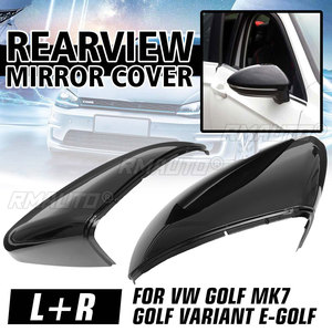 Paire de coques de rétroviseurs latéraux noires brillantes pour VW GOLF 7 MK7 MK7.5 GTI R GTE GTD 2013-2018 - Product Image 1