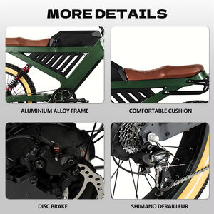 Bicicleta Eléctrica <span class=keywords><strong>de</strong></span> <span class=keywords><strong>Montaña</strong></span> Estilo Cafe Racer <span class=keywords><strong>de</strong></span> Moda, Llanta Gruesa <span class=keywords><strong>de</strong></span> 24 Pulgadas, Motor sin Escobillas <span class=keywords><strong>de</strong></span> Litio <span class=keywords><strong>de</strong></span> 6 Velocidades, Bicicleta Eléctrica Asistida para Adultos - Product Image 5