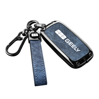 Étui de protection en alliage de zinc et cuir pour clé de voiture Geely Galaxy L6 L7 E8 Sedan EX2 EX5, avec porte-clés et accessoires