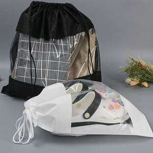 Sacs de voyage personnalisés, grands, transparents, anti-poussière, en tissu non tissé, pour chaussures, pantoufles, doudounes, avec cordon de serrage - Product Image 1