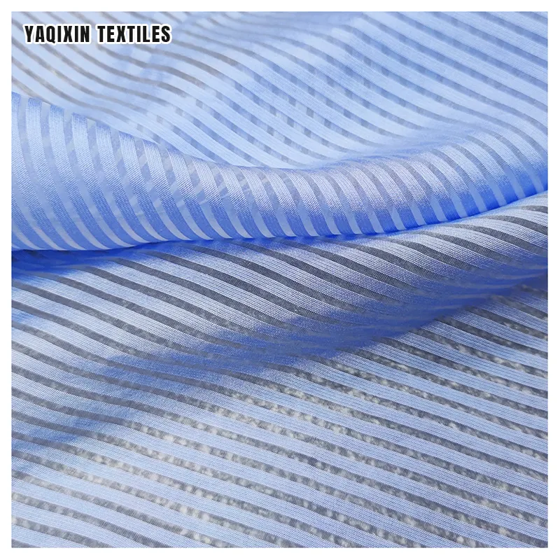 Wholesale Prices Polyester Rayon Jacquard Striped Fabric 5 Yards Organza Material Stripe Fabric