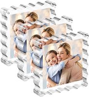 Cadre photo magnétique en acrylique 4x6 pouces, double face, transparent, sur pied pour affichage sur bureau
