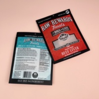 Sachet alimentaire refermable en PET pour chiens et chats, friandises de poulet lyophilisé, poulet frit, foie de bœuf, en plastique PE, finition mate transparente