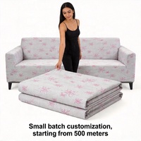 Tissu de matelas en jacquard tricoté imprimé floral effet soie, antibactérien et respirant, achat en gros