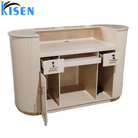 Kisen Foshan - Meuble de réception moderne de luxe beige et blanc pour salon de beauté et SPA, fabriqué en Chine - Vente chaude