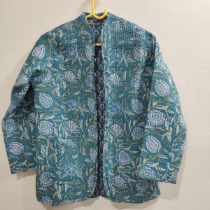 Chaqueta de Invierno Acolchada con Estampado Floral para Mujer, Abrigo Informal y Cálido para Exteriores, con Botones en la Parte Delantera, Manga Larga, para Clima Frío - Product Image 1
