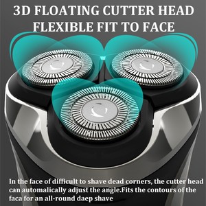 Afeitadora Rotativa Portátil para Hombre, Triple Cuchilla, Recargable, Impermeable IPX6, Pantalla LCD, Soporte en Alemán, para Cuerpo y Rostro - Product Image 5