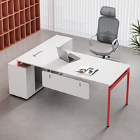 Mobilier de bureau personnalisé qualité supérieure au design moderne Bureau de patron modulaire de luxe Table de bureau en bois mélamine pour usage exécutif