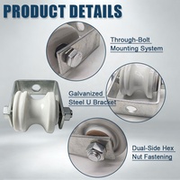 Support de câble robuste en porcelaine avec boulon et écrou, support en acier galvanisé pour l'entrée de câbles, utilisation extérieure