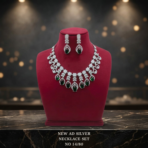 <b>Silver</b> Plated American Diamond <b>Choker</b> Necklace Set Rose Pink Crystal Drop Cubic Zirconia Necklace with Earrings for Women - Product Image 3