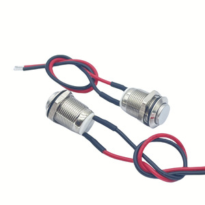 Sakelar Tombol Tekan Logam Berkabel 12MM Terlaris, Self-resetting, Kepala Datar/Kepala Tinggi, 2-pin, Momentary untuk Peralatan Otomatis M12 - Product Image 4