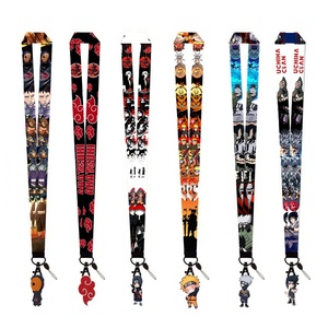 Wholesale Anime Cartoon Sasuke Kakashi Itachi Lanyard Phone Neck Strap Nylon Polyester Heat Transfer Ribbon