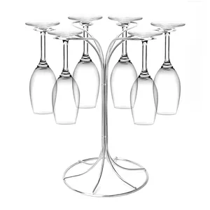 Countertop Metal Wine Glass Display Holder Drying Rack Goblet Tray Bar Table Decanter wine glass hanger