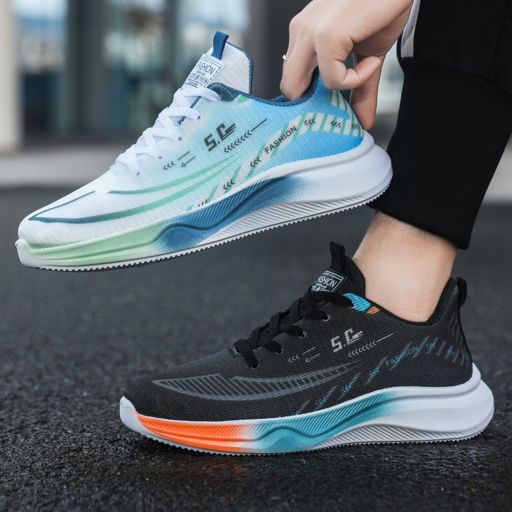 Wholesale Anti-slip Causal Sports Tennis Running Shoes Custom Brand Black  White Breathable Walking Cheap Sneakers for Men