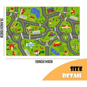 Tapis de jeu premium pour enfants pour voitures miniatures, tapis antidérapant avec carte de route urbaine pour salle de jeux et chambre à coucher, tapis de voiture emballés dans un sac pour garçons - Product Image 6