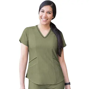 Best Designs Classic Hospital Medical Scrub Uniform Scrubs Set Workwear Uniforms V Neck Top Pant Scrubs Uniforms Sets