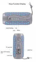 TG117 Enceinte sans fil portable d'extérieur 5.0 avec double caisson de basses, barre de son et radio FM en plastique