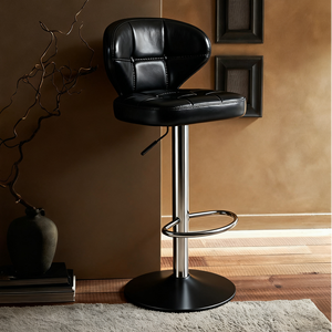 Taburete <span class=keywords><strong>de</strong></span> Bar Acolchado con Función Giratoria <span class=keywords><strong>de</strong></span> 360 Grados y Respaldo Medio, <span class=keywords><strong>de</strong></span> Calidad Profesional, Imprescindible para Isla <span class=keywords><strong>de</strong></span> <span class=keywords><strong>Cocina</strong></span> o Barra <span class=keywords><strong>de</strong></span> Desayunos - Product Image 5