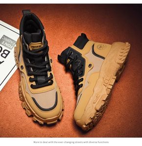 Chaussures de randonnée décontractées pour hommes, de haute qualité, résistantes à l'usure, imperméables, à semelle épaisse, respirantes, style rétro, pour la randonnée en plein air - Product Image 1