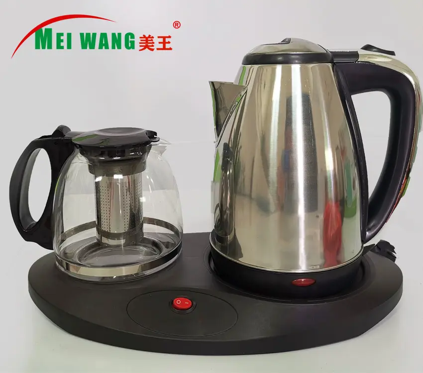 Meiwang-hervidor de agua eléctrico con bandeja, Juego de tetera eléctrica, envío directo de fábrica, gran oferta