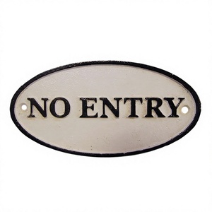 No Entry Oval Shape General Wall Sign Office Home Outside Walls Mounted Cast Iron General Sign for Office Cabins Hot Sale - Product Image 1